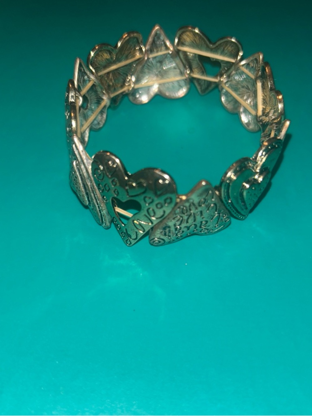 croft & barrow Silver Heart Link Stretch Bracelet